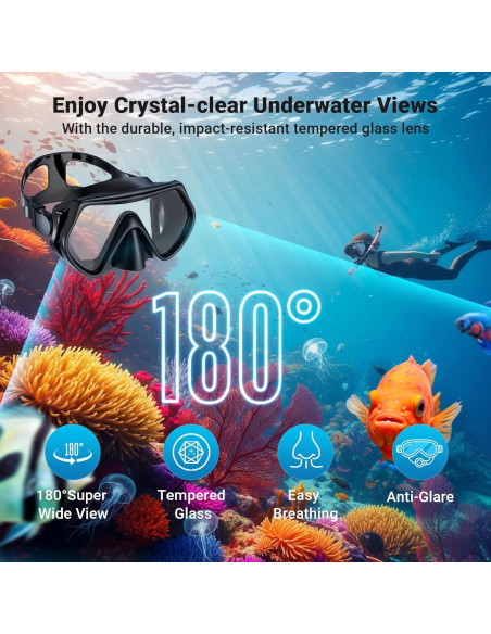 Conjunto de Snorkel y Máscara Maskocean Adultos 180 Vista Panorámica Conjunto de Snorkel y Máscara Maskocean Adultos 180 Vista Panorámica