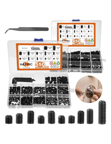 Kit de Tornillos de Fijación 1400 Piezas Hapric Métrico y SAE