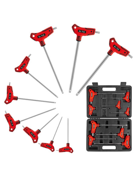 Juego de Llaves Torx T Manual 9PC TOMMARS Acero S2 T10-T50 Juego de Llaves Torx T Manual 9PC TOMMARS Acero S2 T10-T50