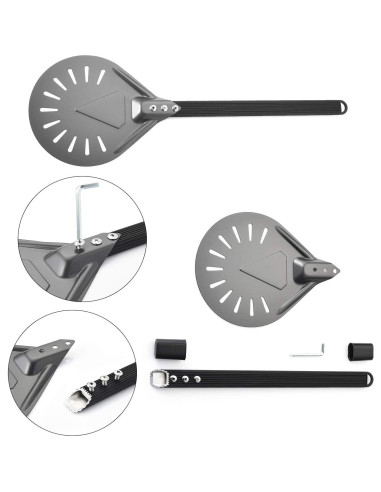 Paleta para Girar Pizza RTT de Aluminio 20.32 cm con Mango Desmontable
