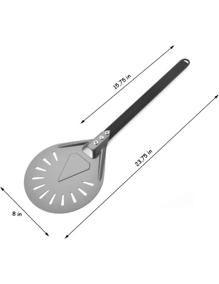 Paleta para Girar Pizza RTT de Aluminio 20.32 cm con Mango Desmontable Paleta para Girar Pizza RTT de Aluminio 20.32 cm con Mango Desmontable