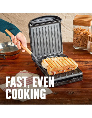 Parrilla Eléctrica George Foreman GRS040B para 2 Porciones