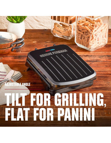 Parrilla Eléctrica George Foreman GRS040B para 2 Porciones