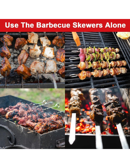 Pinchos de Barbacoa Delsbbq 44.9 cm Acero Inoxidable Reutilizables Pinchos de Barbacoa Delsbbq 44.9 cm Acero Inoxidable Reutilizables