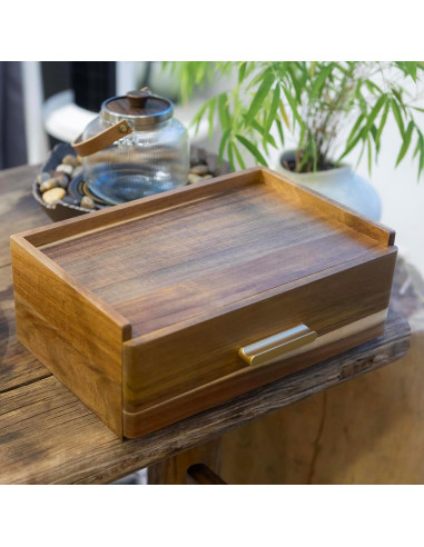 Organizador de Bolsitas de Té de Madera de Acacia FLYIEE