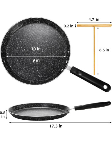 Sartén para Crepes WRINGKIT 25.4 cm Antiadherente con Mango Frío