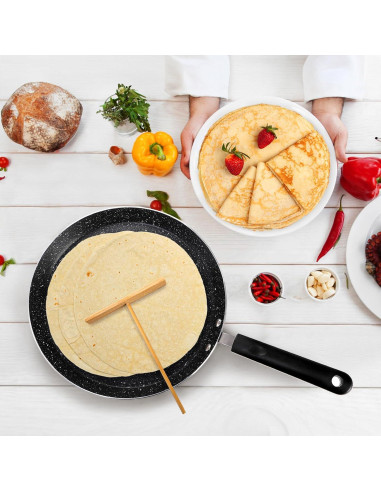 Sartén para Crepes WRINGKIT 25.4 cm Antiadherente con Mango Frío
