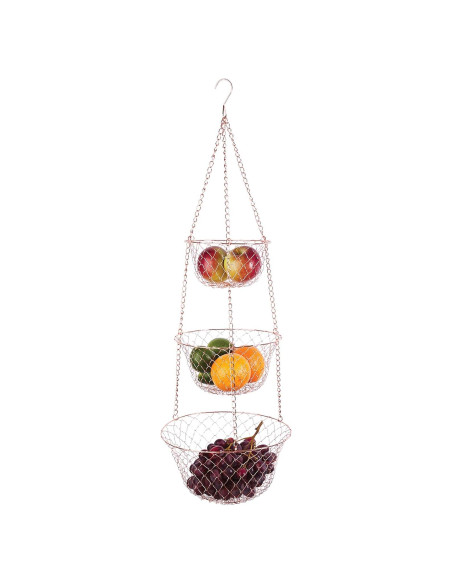 Cesta Colgante de Frutas 3 Niveles Fox Run Cobre 81.28 cm Cesta Colgante de Frutas 3 Niveles Fox Run Cobre 81.28 cm