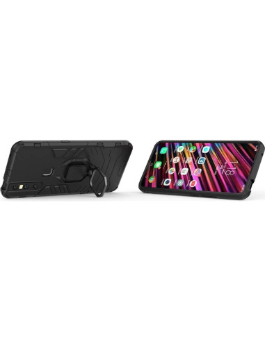 Funda Doble Capa LuluMain para VIVO V15, Soporte Magnético Negro