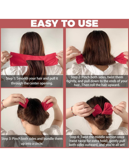 4 Piezas Creador de Moño de Cabello Rojo Ravlzors 4 Piezas Creador de Moño de Cabello Rojo Ravlzors