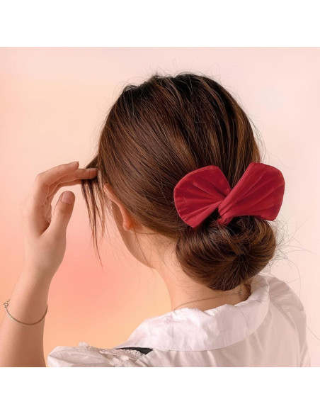 4 Piezas Creador de Moño de Cabello Rojo Ravlzors 4 Piezas Creador de Moño de Cabello Rojo Ravlzors