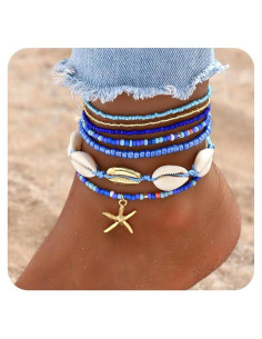 Conjunto de Pulsera y Tobillera Boho 17IF 7 Pcs Colorido