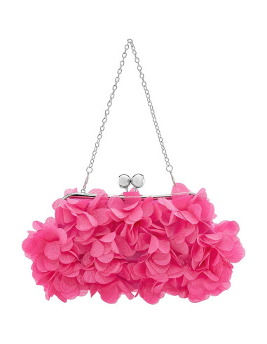 Bolso Clutch Floral Rosa Fucsia para Mujeres - Elegante y Práctico
