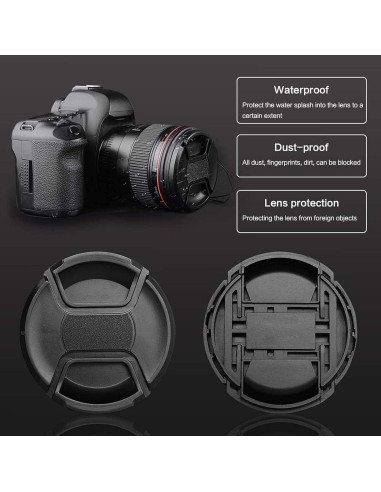 Kit 2 Tapas de Lente 40.5mm + Sujetadores para Cámaras Sony