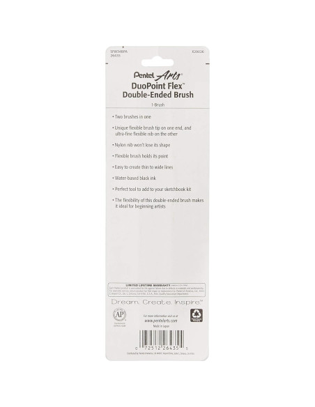Pincel Doble Punta Pentel Arts Duo Point Flex Tinta Negra Pincel Doble Punta Pentel Arts Duo Point Flex Tinta Negra