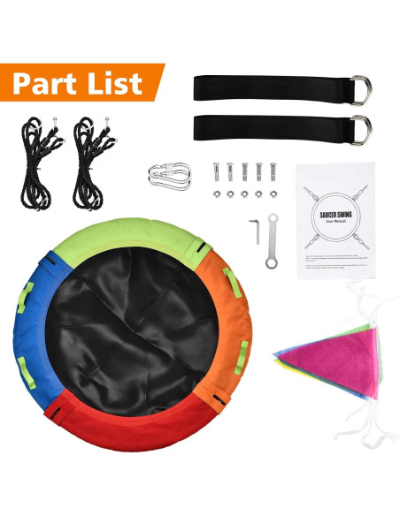 Columpio Volador HeyZoo 40 Pulgadas Multicolor para Niños Columpio Volador HeyZoo 40 Pulgadas Multicolor para Niños