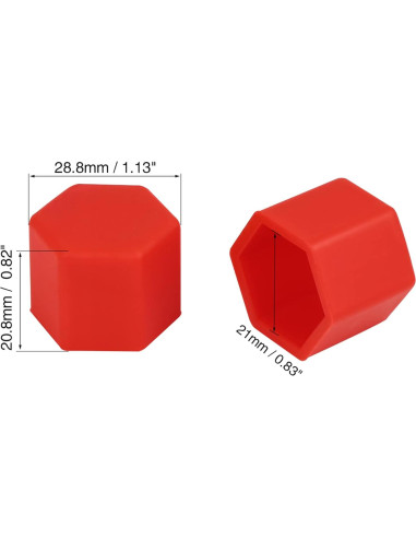 Cubiertas de Tornillos de Rueda X AUTOHAUX 21mm Silicona Roja 20pcs