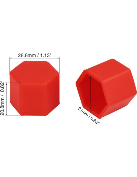 Cubiertas de Tornillos de Rueda X AUTOHAUX 21mm Silicona Roja 20pcs Cubiertas de Tornillos de Rueda X AUTOHAUX 21mm Silicona Roja 20pcs
