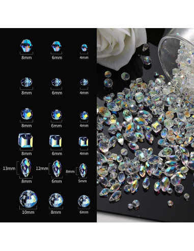948 Cuentas de Cristal Vtssvow Aurora Boreal para Joyas DIY