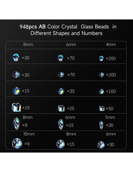 948 Cuentas de Cristal Vtssvow Aurora Boreal para Joyas DIY 948 Cuentas de Cristal Vtssvow Aurora Boreal para Joyas DIY