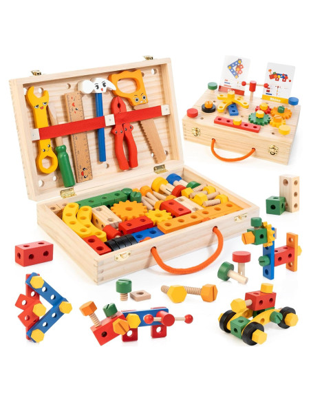 Conjunto de Herramientas de Madera WOOOMAM 90 PCS para Niños Conjunto de Herramientas de Madera WOOOMAM 90 PCS para Niños