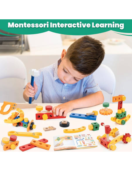 Conjunto de Herramientas de Madera WOOOMAM 90 PCS para Niños Conjunto de Herramientas de Madera WOOOMAM 90 PCS para Niños