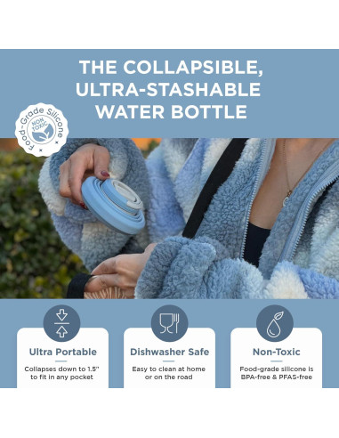 Botella de Agua Plegable HYDAWAY 500ml - Ligera y Ecoamigable