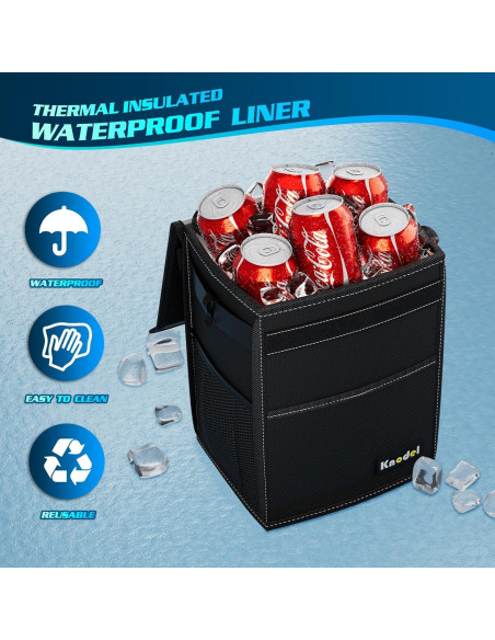 Basurero de Coche K KNODEL 2 Galones Impermeable Negro Basurero de Coche K KNODEL 2 Galones Impermeable Negro