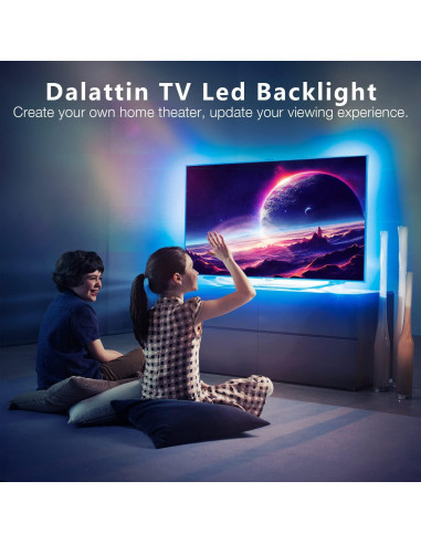 Tiras LED RGB Dalattin 2.5m para TV 32-40" USB Control Remoto