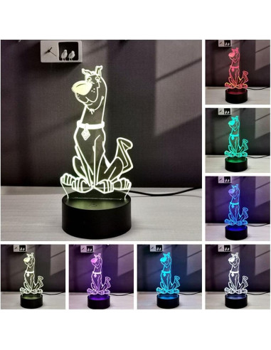 Lámpara Nocturna 3D Perro Cartoon Olwekqx Control APP 7 Colores