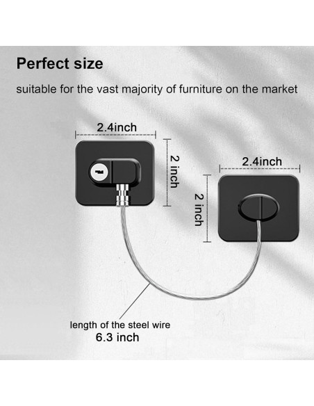Cerraduras de Nevera KIZZHISI 2 Piezas Seguridad Infantil Cerraduras de Nevera KIZZHISI 2 Piezas Seguridad Infantil