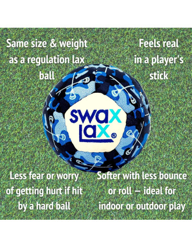 Bola de Entrenamiento SWAX LAX Lacrosse 6.35cm Camo Azul