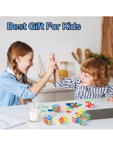Set de 12 Mini Cubos de Rubik 3x3 para Niños - Juguetes Antiestrés