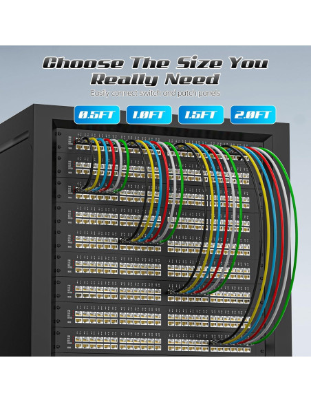 Cable Ethernet Cat6 0.15m CatBose Negro - Paquete de 6 Cable Ethernet Cat6 0.15m CatBose Negro - Paquete de 6