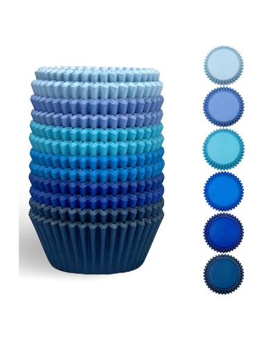 Forros para Cupcakes QIQEE - 300 Cuentas Azul Grado Alimenticio