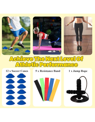 Conjunto de Entrenamiento de Agilidad Kevirice 6.1m 12 Peldaños