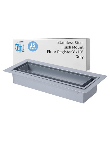 Registro de Piso Ventilación Zion 3"x10" Gris Paquete de 15
