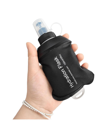 Botella de Agua Plegable GUYI 150ml TPU Negra para Correr Botella de Agua Plegable GUYI 150ml TPU Negra para Correr