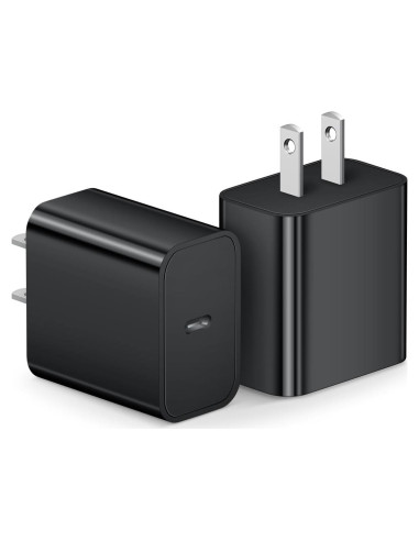 Cargador Rápido USB-C 20W STAMISH para iPhone y Android - Negro