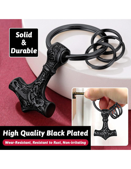 Llave de Thor Mjolnir FaithHeart para hombres, llavero acero inoxidable Llave de Thor Mjolnir FaithHeart para hombres, llavero acero inoxidable