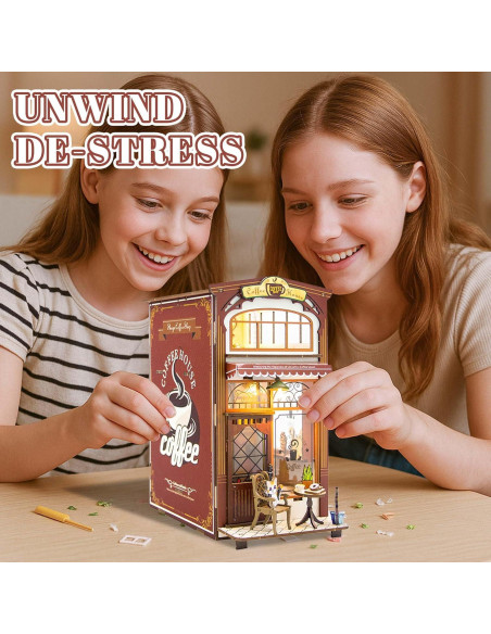 Kisoy Kit de Rincón de Libros Casa de Café 3D con LED Kisoy Kit de Rincón de Libros Casa de Café 3D con LED