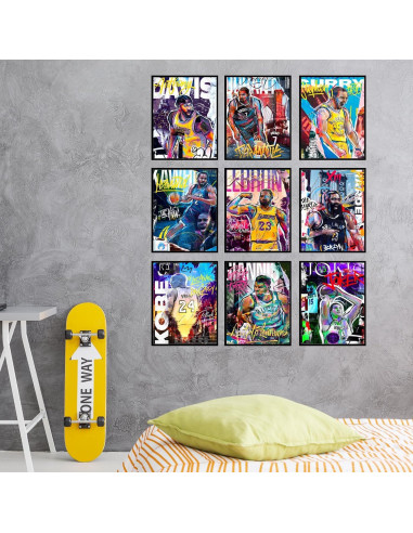 Posters de Baloncesto BigWig Prints - Set de 9 (20x25 cm)