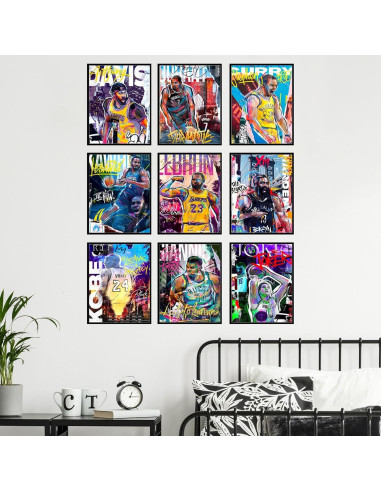 Posters de Baloncesto BigWig Prints - Set de 9 (20x25 cm)