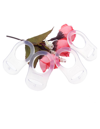 Anillos Adaptadores de Chupete Silicona Transparente 4 Pcs