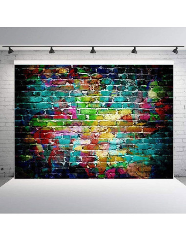 Fondo de Fotografía Graffiti Pared Ladrillo 2.13x1.52m Art Studio