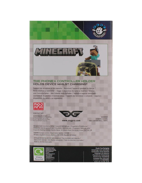 Soporte para Controlador y Teléfono Minecraft Steve Cableguys Soporte para Controlador y Teléfono Minecraft Steve Cableguys