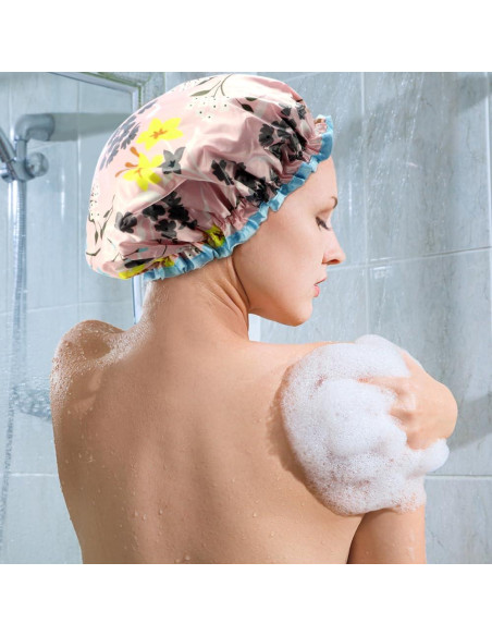 4 Gorros de Ducha Reutilizables Impermeables HuiYouHui 4 Gorros de Ducha Reutilizables Impermeables HuiYouHui