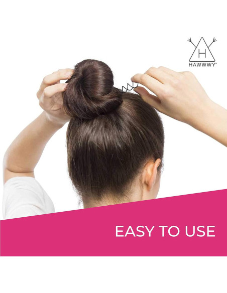 Pasadores Espirales para Cabello HAWWWY Marrón - Pack de 4 Pasadores Espirales para Cabello HAWWWY Marrón - Pack de 4
