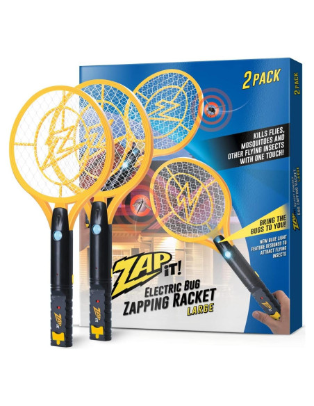 Raqueta eléctrica ZAP IT! para mosquitos y moscas - 2 unidades Raqueta eléctrica ZAP IT! para mosquitos y moscas - 2 unidades