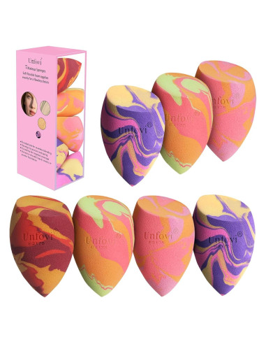 Juego de 7 Esponjas de Maquillaje Unfovi Tricolores